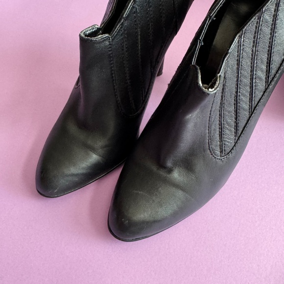 Women's COLIN STUART Black Leather Stiletto High Heel Bootie Size 7B - Picture 10 of 11